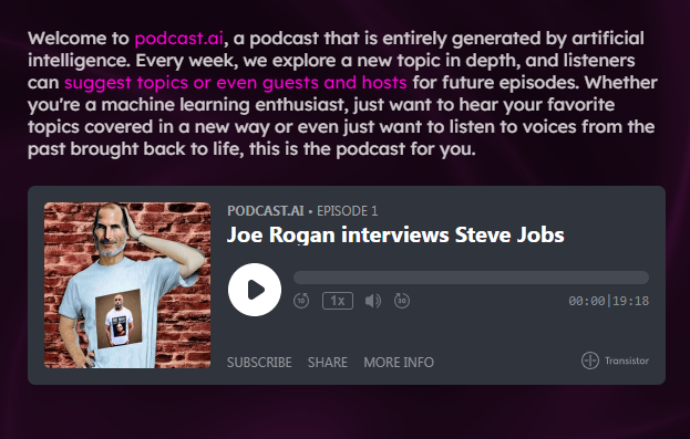 我傻眼了:一个完全由 AI 生成的播客,采访了乔布斯 我傻眼了:一个完全由 AI 生成的播客,采访了乔布斯
