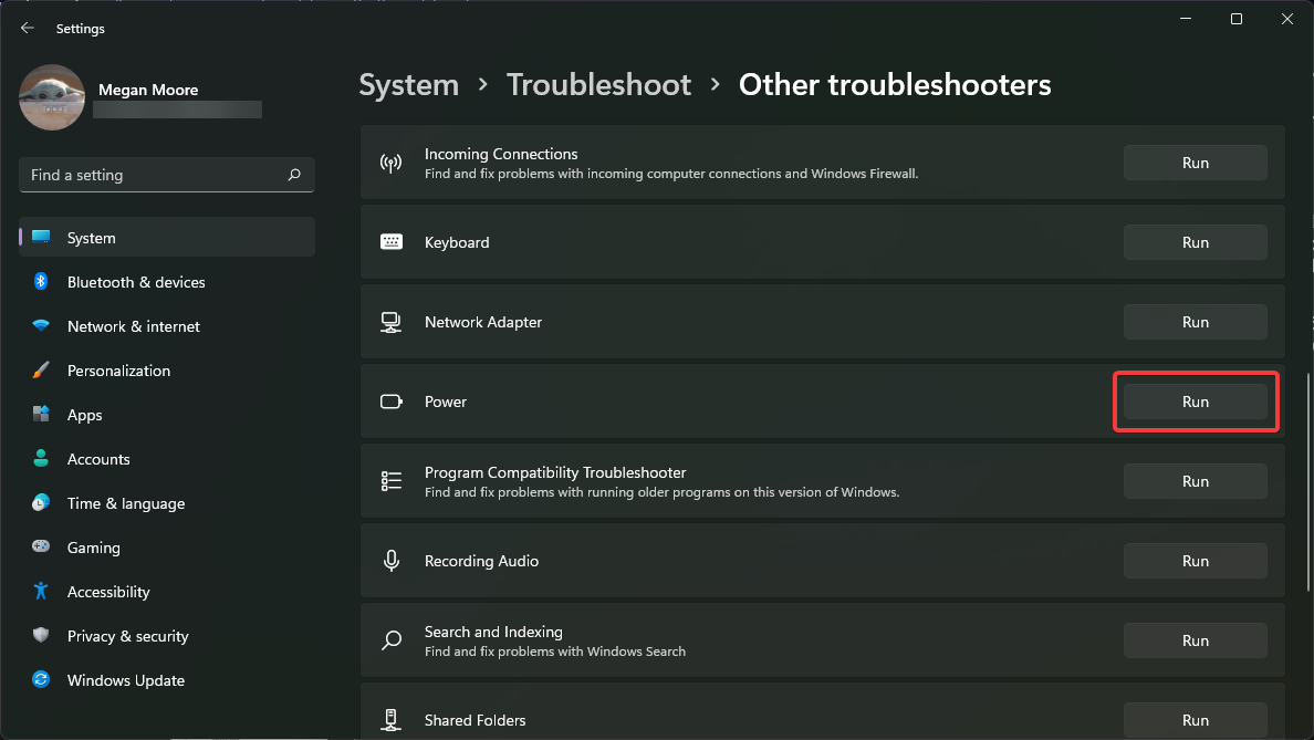 run-power-troubleshooter