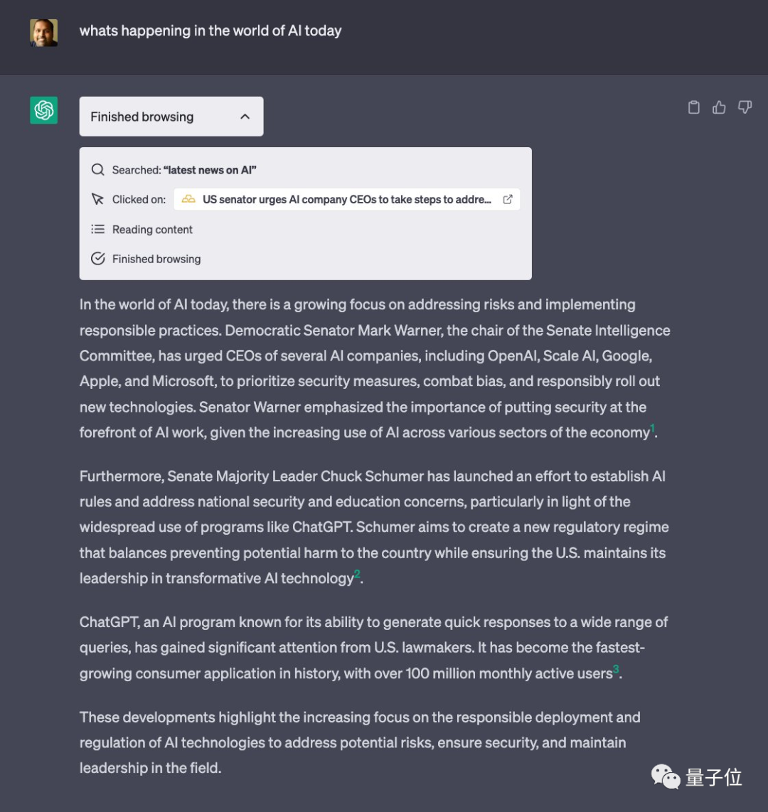 ChatGPT推出“联网模式”！可直接读取网页内容，网友：更好用了