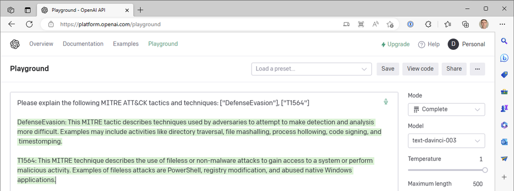 OpenAI 和 Microsoft Sentinel 第 3 部分:达芬奇与 Turbo