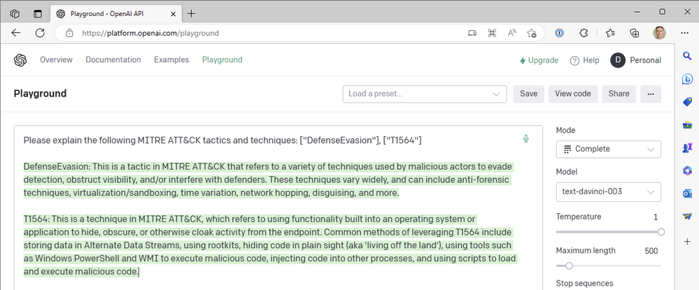 OpenAI 和 Microsoft Sentinel 第 3 部分：达芬奇与 Turbo
