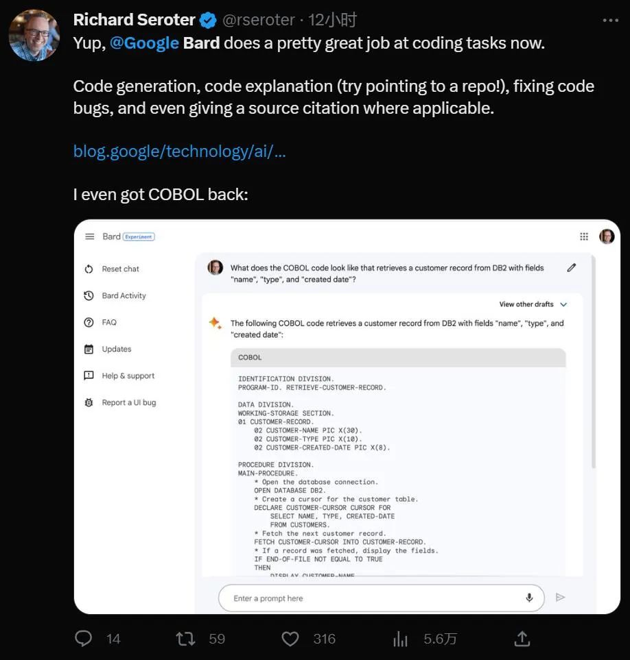 Colab支持20种编程语言，谷歌版ChatGPT展示出惊人的代码水平！