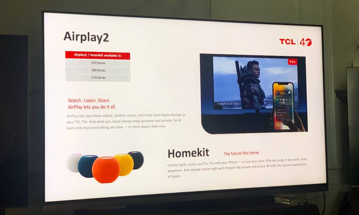 TCL 将 AirPlay 2 和 Homekit 添加到其更新的 Google TV 阵容中