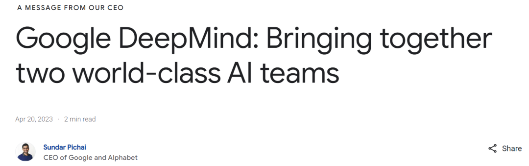 Google开启新纪元:DeepMind和Google Brain合并迎接AI时代