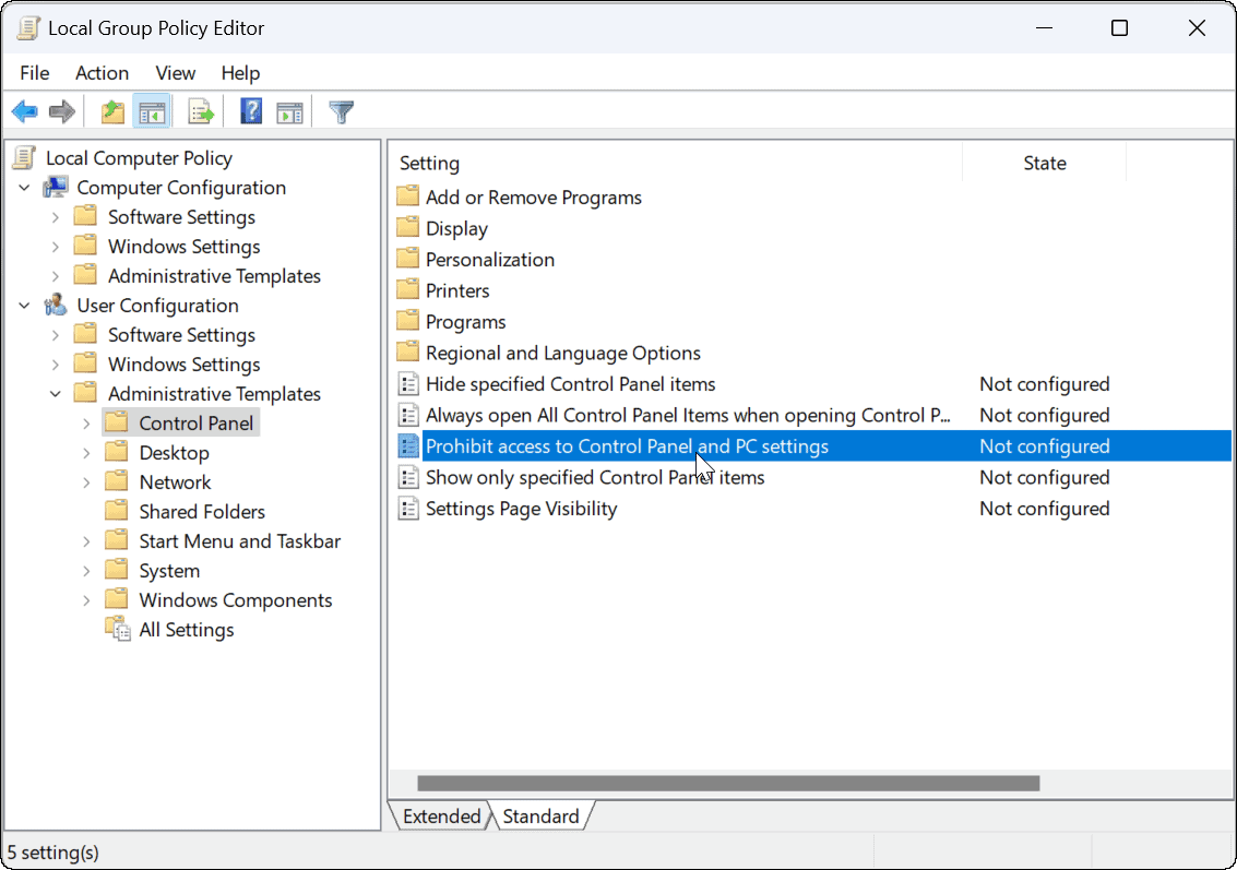 如何在 Windows 11 中阻止用户设置