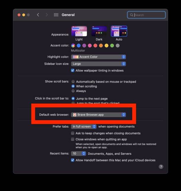 如何在 Mac 上设置 Brave 默认 Web 浏览器