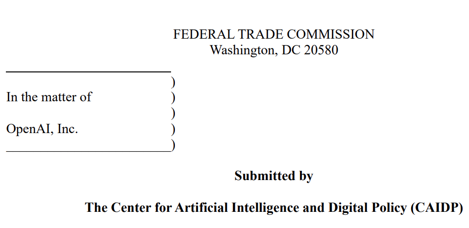 GPT-4被投诉要求禁用:FTC发布的人工智能标准,OpenAI一个都不满足