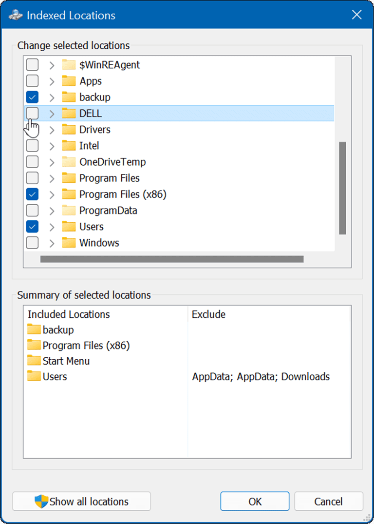 如何在 Windows 11 中将文件和文件夹从搜索结果中隐藏？
