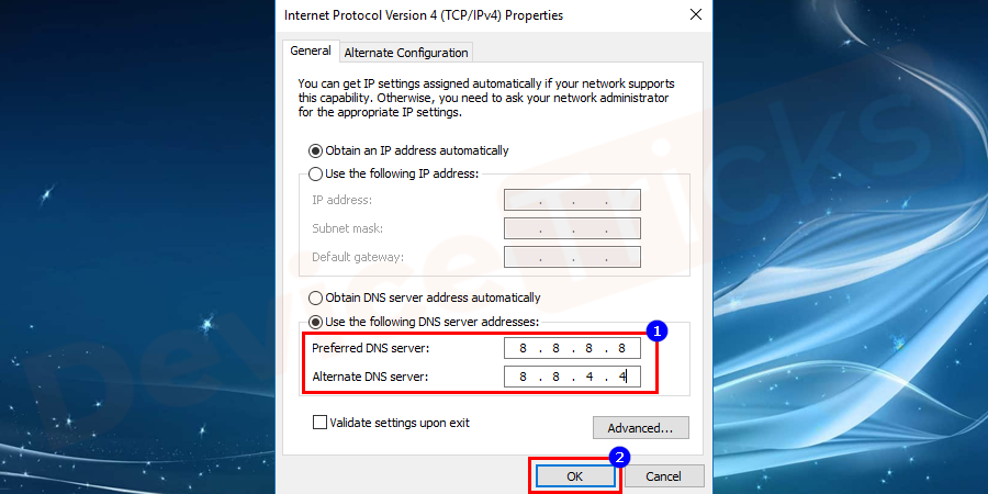IPV4-Properties-Use-the-following-DNS-server-addresses-8.8.8.8-8.8.4.4-2