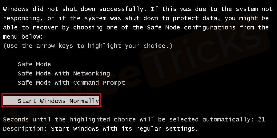 Start-Windows-Normally