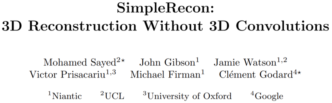 没有3D卷积的3D重建方法，A100上重建一帧仅需70ms