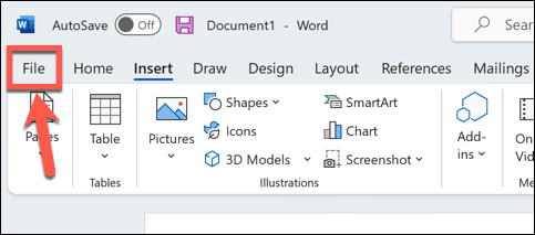 type-arrows-word-file-menu