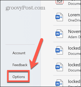 type-arrows-word-options