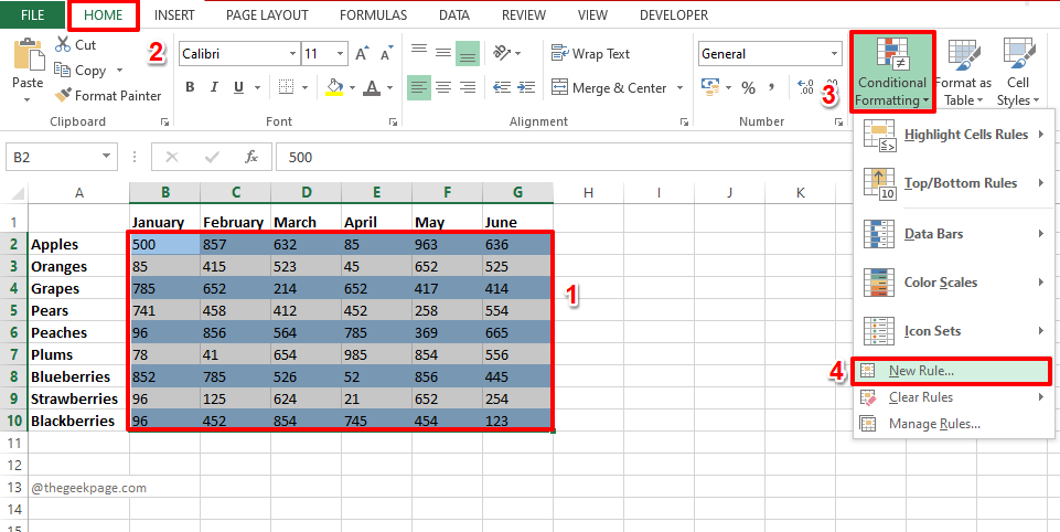 如何在 MS Excel 中为交替行或列着色