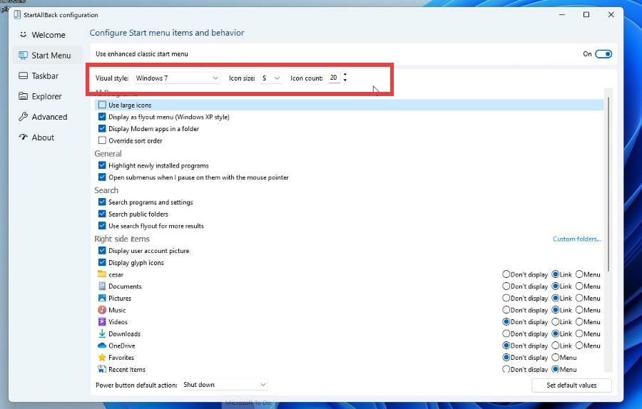 在 Windows 11 上使用 StartAllBack 恢复到 Windows 10 界面