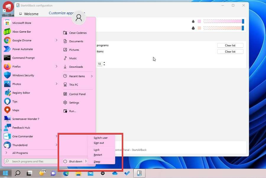 在 Windows 11 上使用 StartAllBack 恢复到 Windows 10 界面