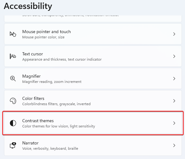 Accessibility-Contrast-Themes