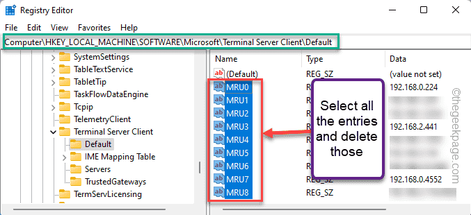 如何从远程桌面连接历史记录中删除 IP 地址