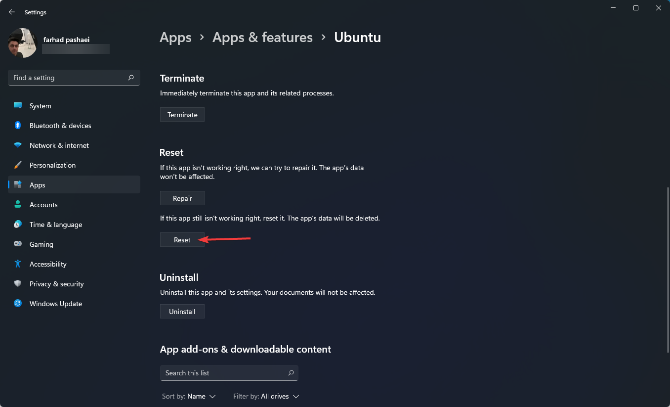 Reseting-app-to-fix-WSL-on-Windows-11