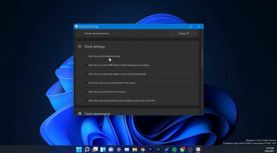 update-Eleven-Clock-settings