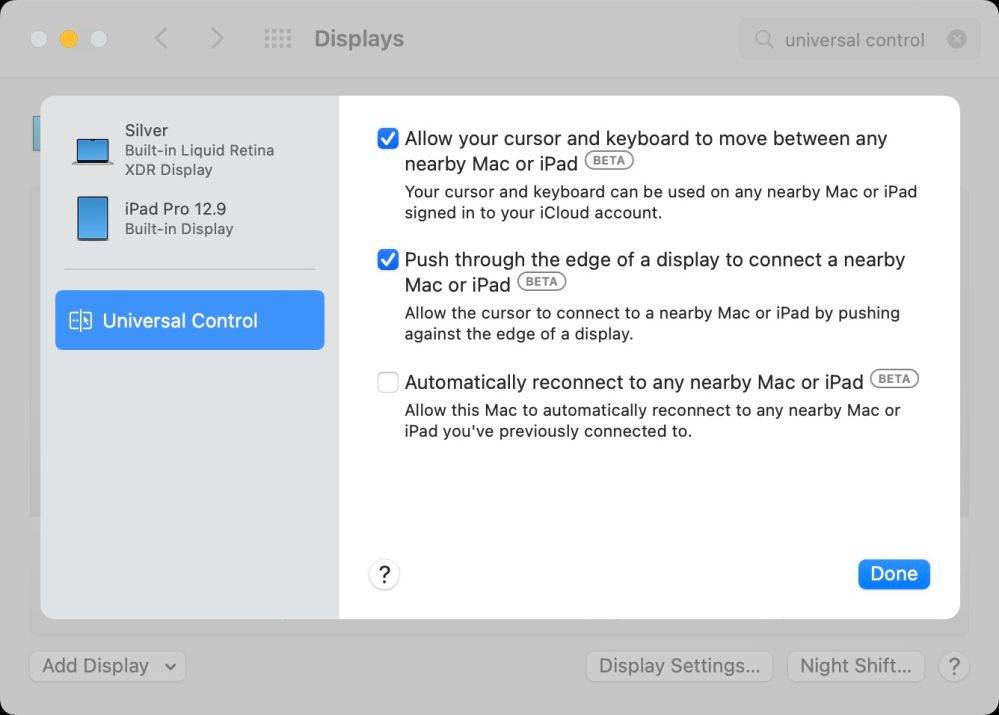 macOS Monterey 12.3 beta 3 调整系统偏好设置中的通用控制选项