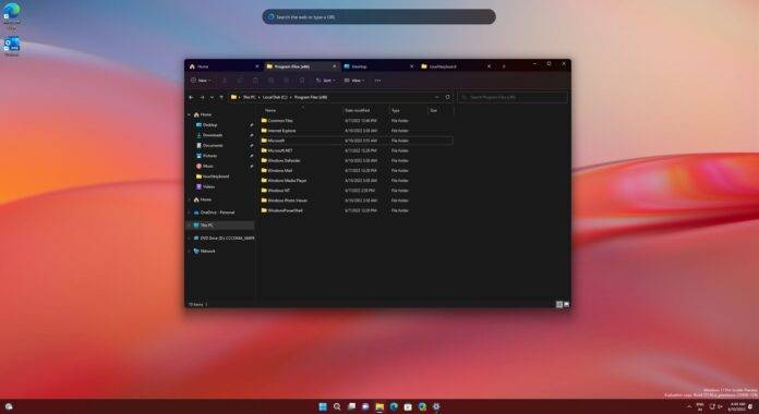 Windows 11 Build 25136 为文件资源管理器等带来标签