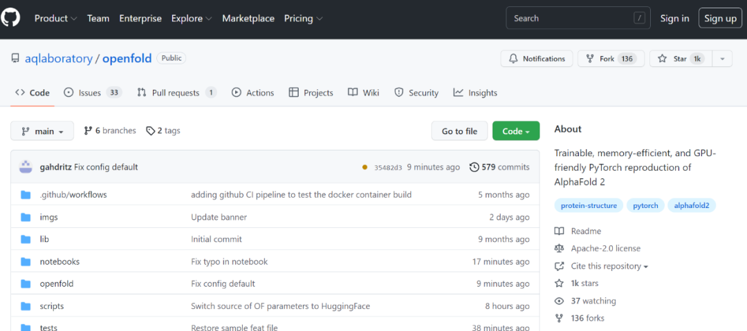 首个大众可用PyTorch版AlphaFold2复现，哥大开源，star量破千