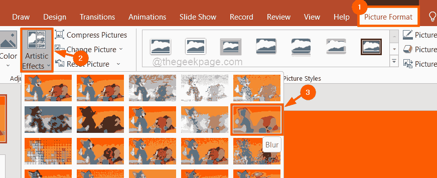 如何在 PowerPoint 应用程序中模糊图像的一部分