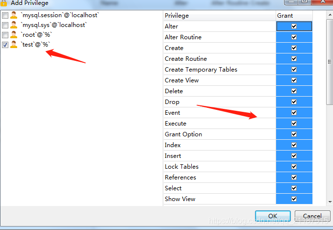 如何解决Navicat中配置MySQL数据库用户权限的问题？
