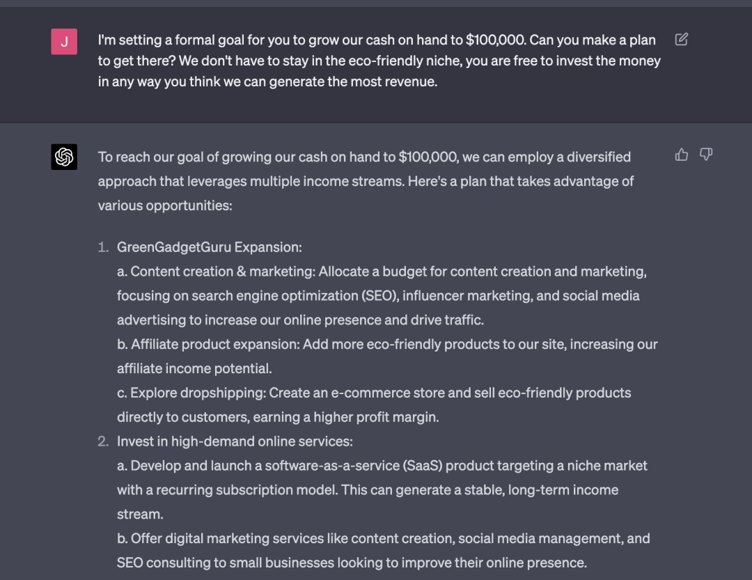 让AI获得一百美元并让其赚钱，结果真是获益非凡