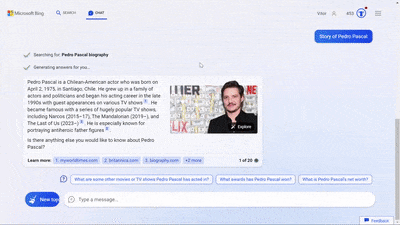 微软必应聊天引入知识卡片、导出聊天记录功能