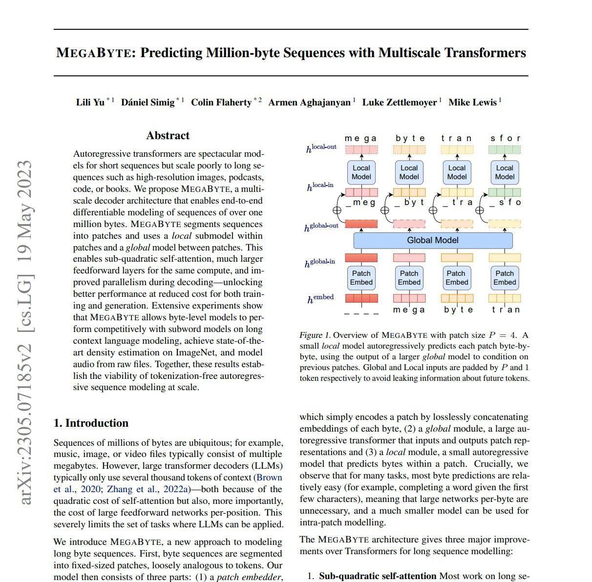 Meta 发布 Megabyte AI 模型抗衡 Transformer ，速度提升 4 成
