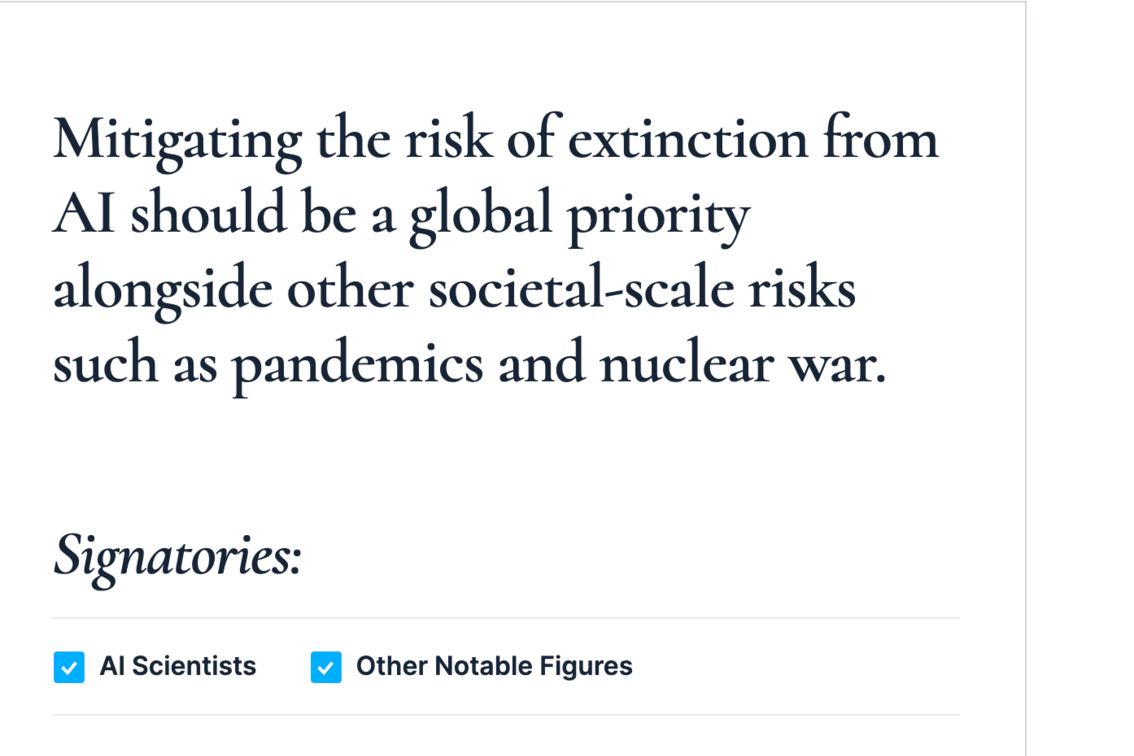 AI可能灭绝人类!顶级大佬们联名呼吁:降低AI风险应为全球首要任务