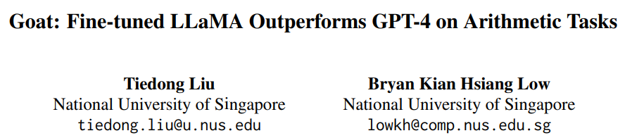 算数能力接近满分！新加坡国立大学发布Goat，仅用70亿参数秒杀GPT-4，起步支持16位数乘除法