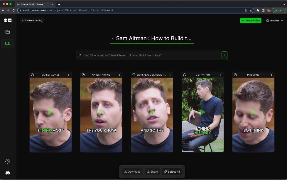 AI 视频编辑器Dumme:几分钟就能将YouTube长视频变成短视频