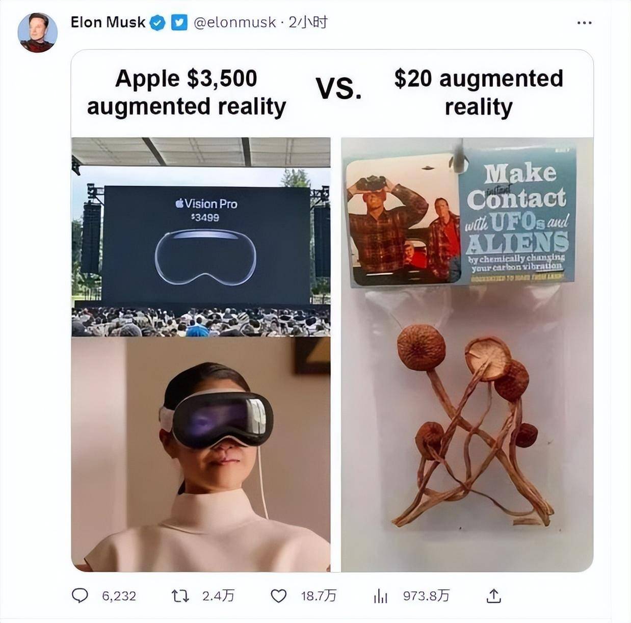马斯克的幽默“现实”：AR眼镜与20美元“增强现实”哪个真实？