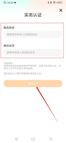 随乐游云游戏怎么实名认证