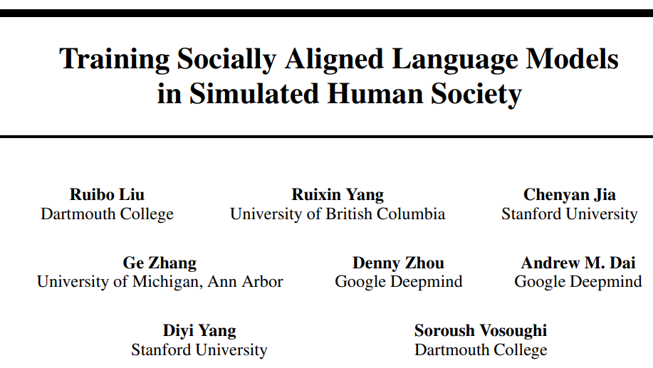 放弃RLHF吧！无需手动训练模型价值观，达特茅斯学院华人领衔发布全新对齐算法：「AI社会」是最好的老师