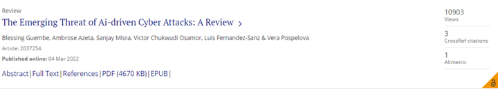 刊·见 | 捕捉人工智能领域最新动态?收藏Applied Artificial Intelligence