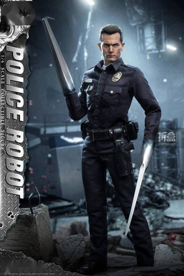 1/6动作人偶：液态机器人警察终结者T1000罗伯特