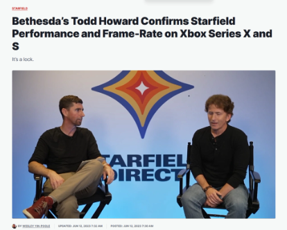 微软发布《星空》游戏详情：Xbox确保30帧每秒的流畅体验！