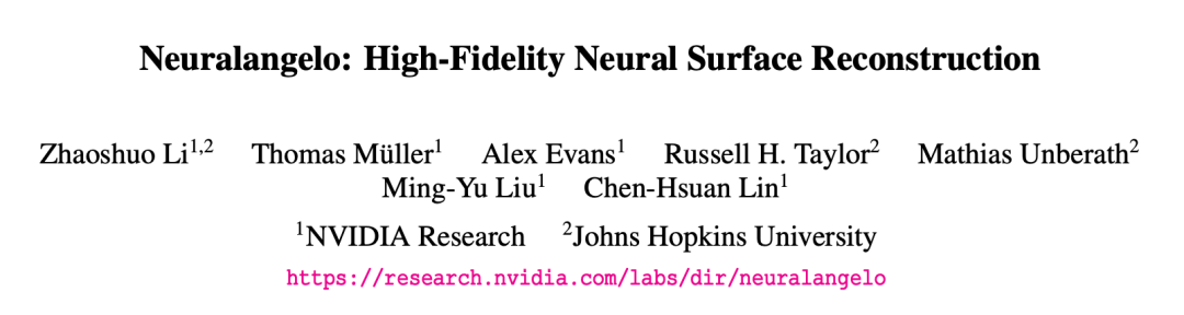 数字文艺复兴来了：英伟达造出「AI版」米开朗基罗，实现高保真3D重建