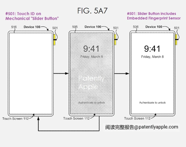 苹果专利揭示新技术：未来iPhone或将拥有顶部和侧面指纹识别