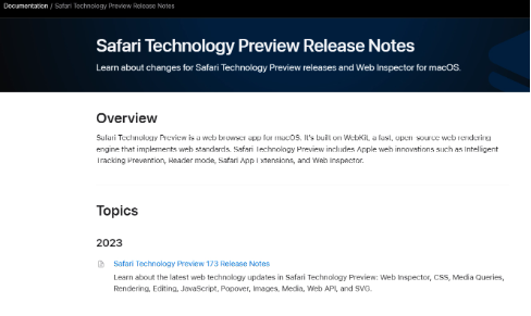 苹果发布 Safari 浏览器技术预览版 173,带来多项功能增强