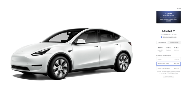 特斯拉Model Y再度调价 价格上调250美元