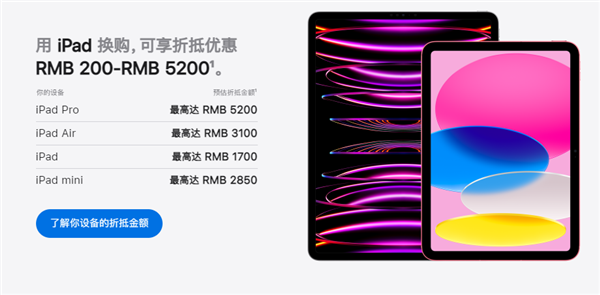 苹果官网调整Apple Trade In计划，折扣力度大幅提升
