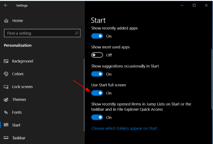 Win10开始提供全屏的菜单设置教程。