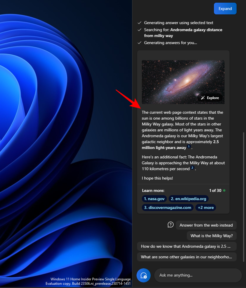 如何使用 Windows Copilot 与剪贴板一起展开、解释、总结或修改复制的文本