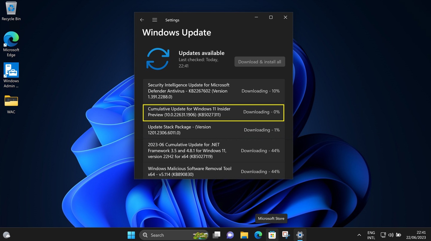 微软发布 Windows 11 Build 226x1.1906 更新:系统托盘可隐藏时间和日期