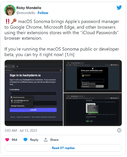 苹果引入iCloud Keychain：非Safari浏览器也能自动填充密码